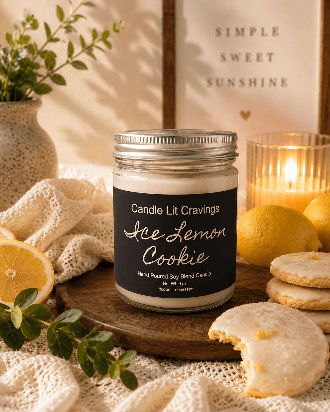 Iced Lemon CookiesCandle Lit Cravings